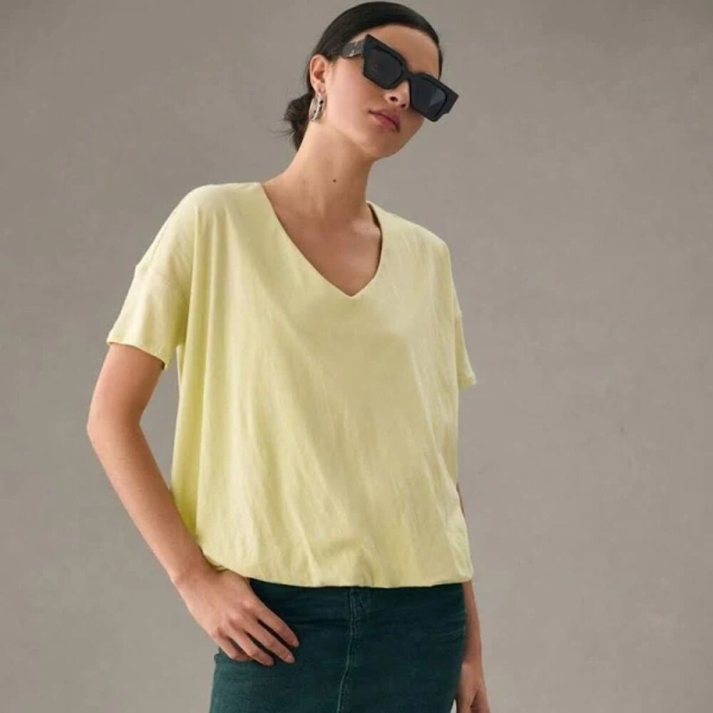 Maeve by Anthropologie V-Neck Bubble Tee